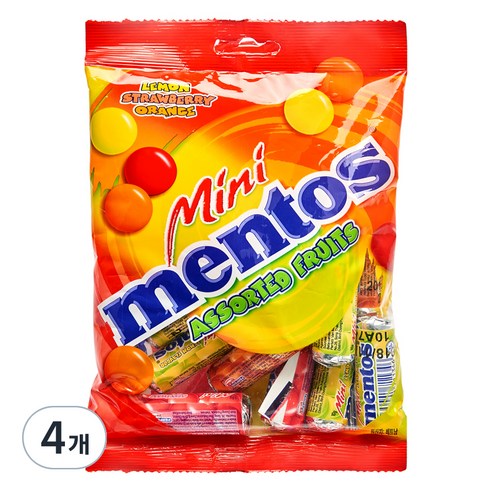 멘토스 미니 멘토스 프루티 캔디, 150g, 4개