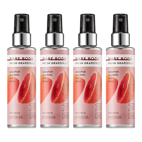 미샤 데어 바디 미스트 프레쉬 그레이프룻, 105ml, 4개