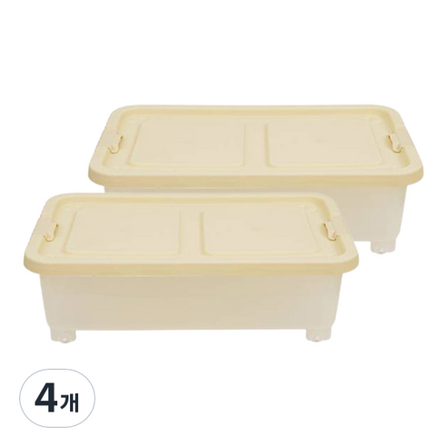 올유리빙 언더베드 리빙박스, 아이보리, 4개