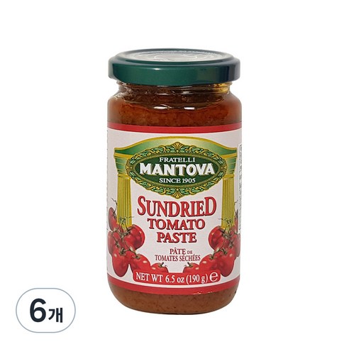만토바 선드라이 토마토 페이스트 48.6%, 190g, 6개