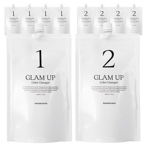 글램업 블랙빼기 탈색제 1제 200ml + 2제 200ml 세트, 5개