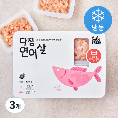 베베프레시 다짐 연어살 4개입 (냉동), 3개, 120g