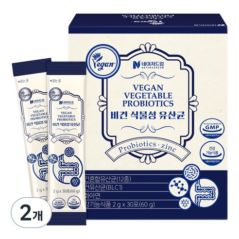 네이처드림 비건 식물성 유산균 30p, 60g, 2개