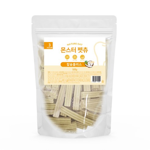 네이처잇 몬스터 펫츄 강아지 덴탈껌, 프로바이오틱스, 500g, 1개