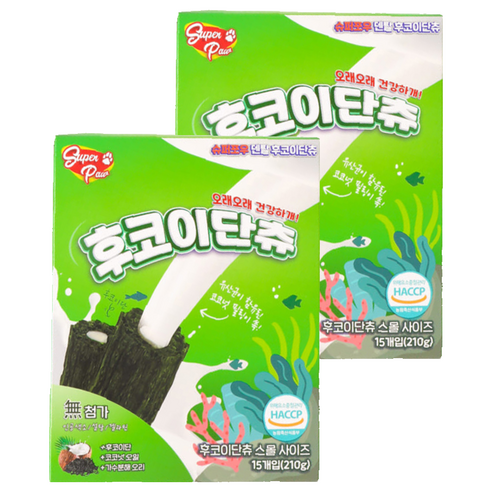 슈퍼포우 강아지 후코이단츄 덴탈껌, 후코이단, 210g, 2개
