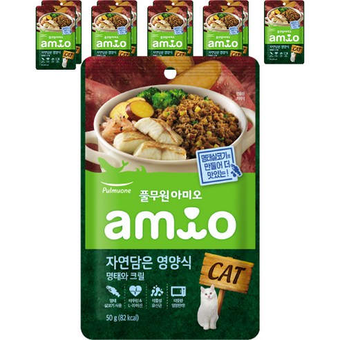 풀무원아미오 고양이 자연담은 영양식 명태와 크릴, 50g, 10개, 명태