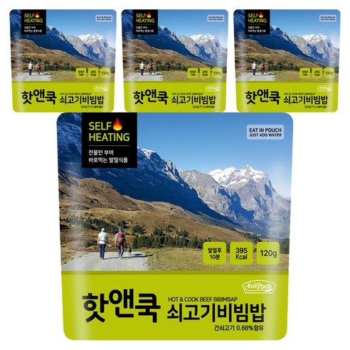 이지밥 핫앤쿡 쇠고기비빔밥, 120g, 4개