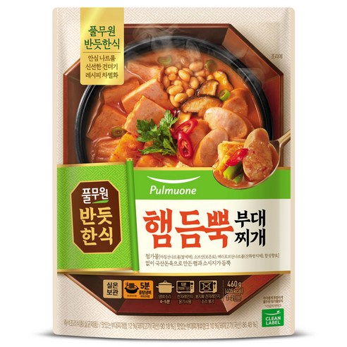 풀무원 반듯한식 햄듬뿍 부대찌개, 460g, 5개