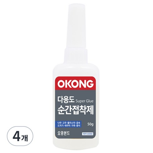 오공 다용도 순간접착제 50g, 4개