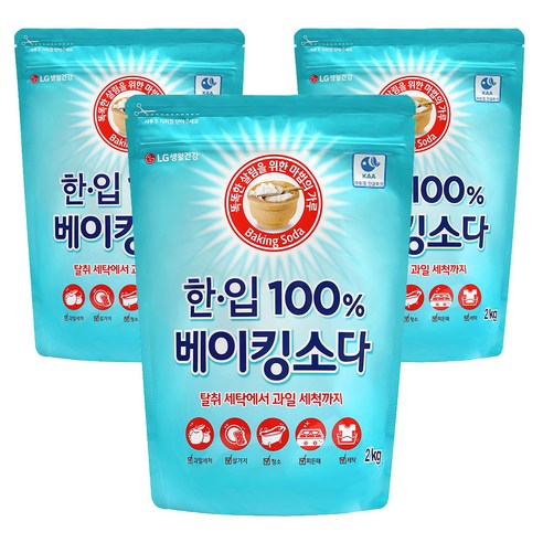 한입 100% 베이킹소다, 3개, 2kg