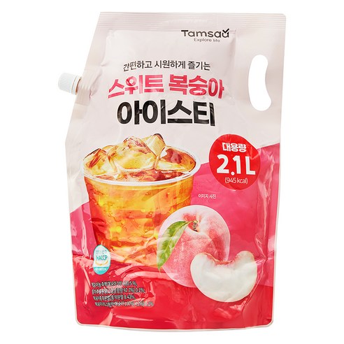 탐사 스위트 복숭아 아이스티, 2.1L, 3개