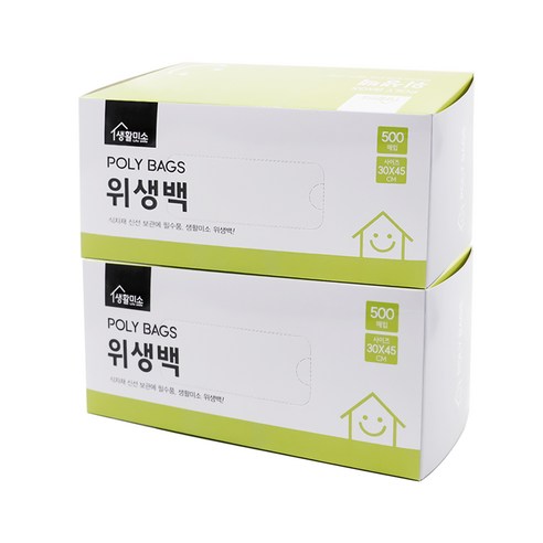 생활미소 위생백 대 30cm x 45cm, 대(L), 500개입, 2개