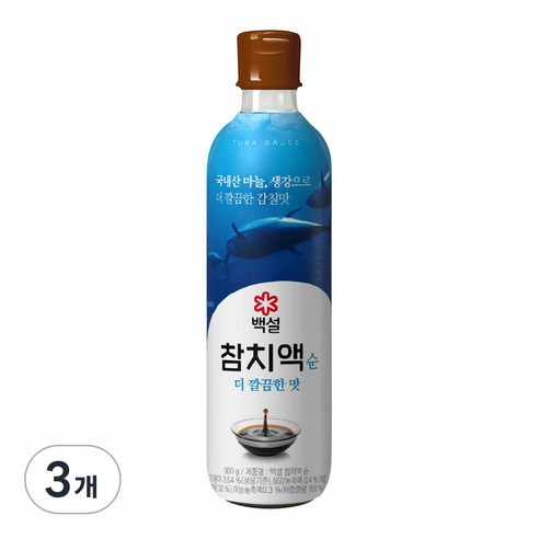 백설 참치액 순 더 깔끔한 맛, 900g, 3개