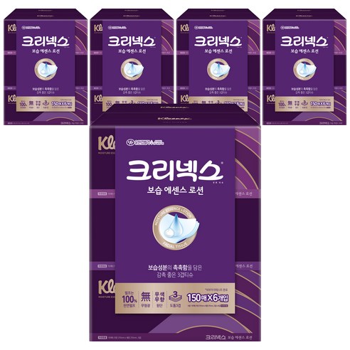 크리넥스 보습에센스 로션 천연펄프 미용티슈 3겹, 6개입, 5팩