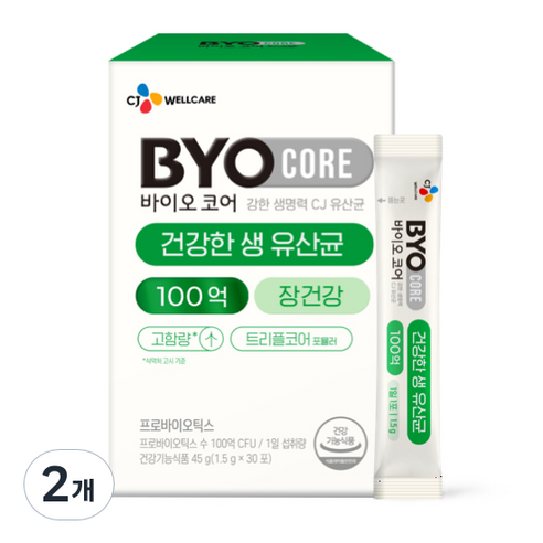 CJ 바이오코어 건강한 생유산균 100억 30p, 45g, 2개