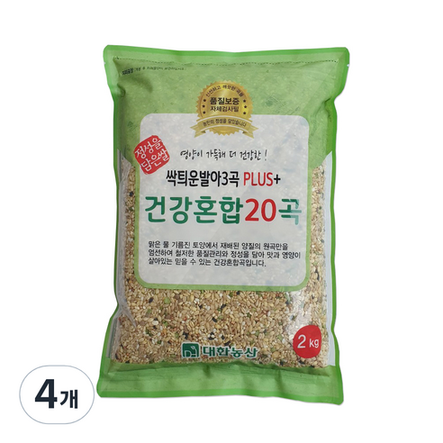 대한농산 싹틔운 발아3곡 플러스 건강혼합 20곡, 2kg, 4개