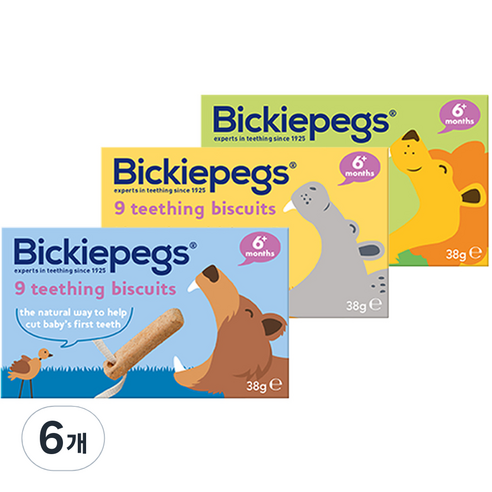 빅키페그 티딩비스킷, 순한맛, 38g, 6개