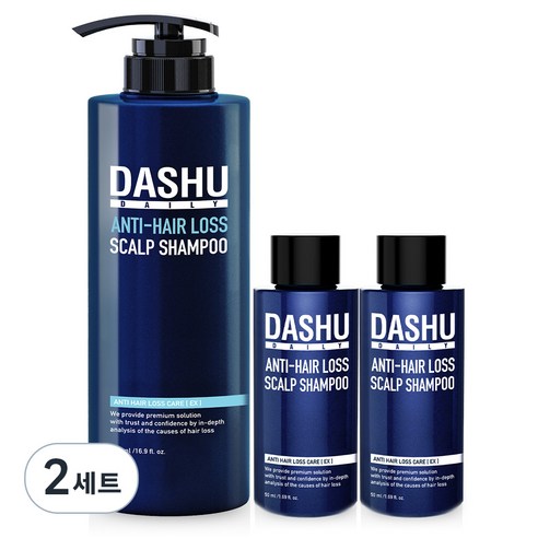 다슈 데일리 한방 두피 골드 두피케어 탈모샴푸 500ml + 50ml 2p 세트, 2개
