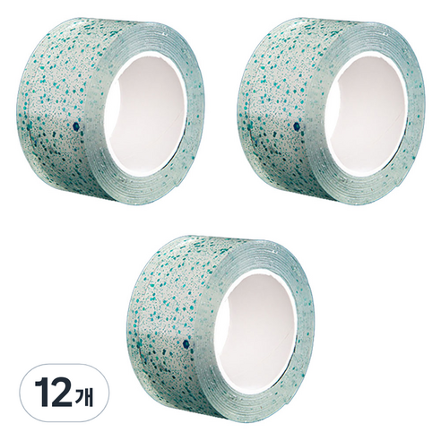 알로데 스팽글 버블 양면테이프 2cm x 5m, TYPE02 그린, 12개