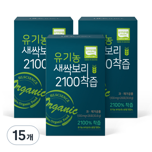 에이치엘사이언스 유기농 새싹보리 2100 착즙, 30.8g, 15개