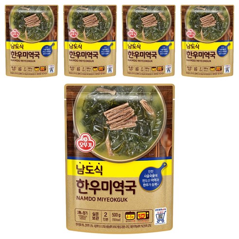 오뚜기 남도식 한우미역국, 5개, 500g