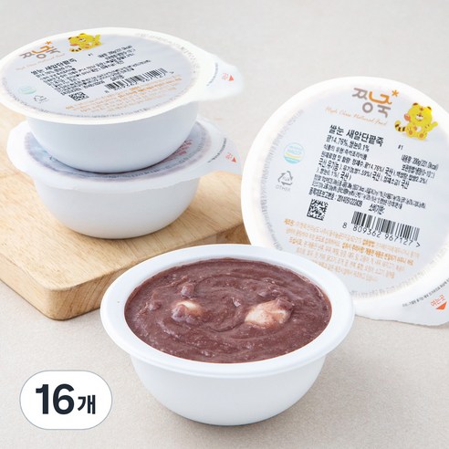 짱죽 웰빙죽 쌀눈 새알단팥죽 (냉장), 200g, 16개