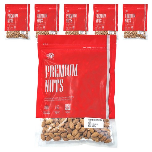 다다모마켓 생아몬드, 500g, 6개