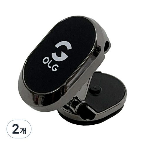 올지 720도 마그네틱 차량용 부착식 핸드폰 거치대, 블랙, 2개