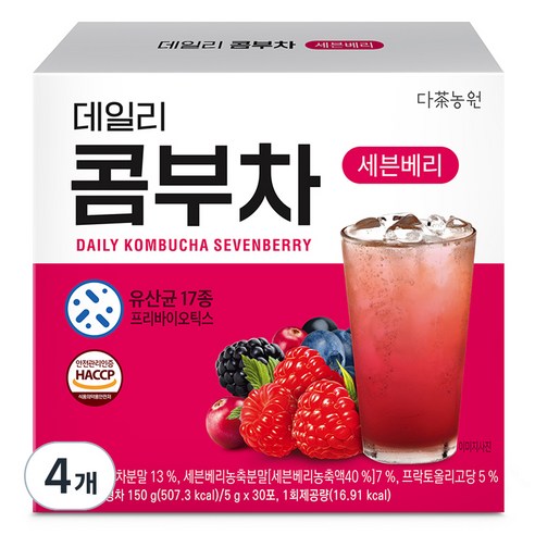 다농원 데일리 콤부차 세븐베리, 5g, 30개입, 4개