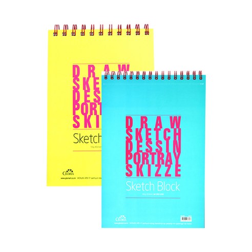 글로리아 스케치블럭 색상랜덤 105g x 2p, A3, 80매
