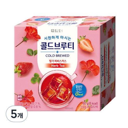 담터 콜드브루티 딸기 히비스커스, 1.5g, 40개입, 5개