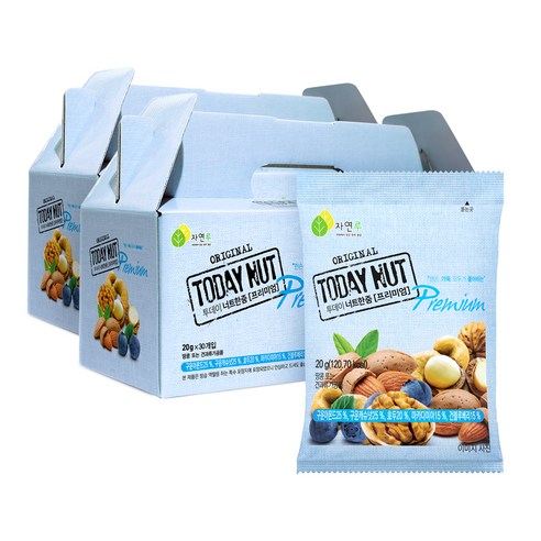 투데이넛 너트한줌 프리미엄 견과 선물세트 30개입, 600g, 2세트