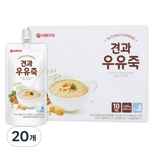 서울우유 견과 우유죽, 130g, 20개