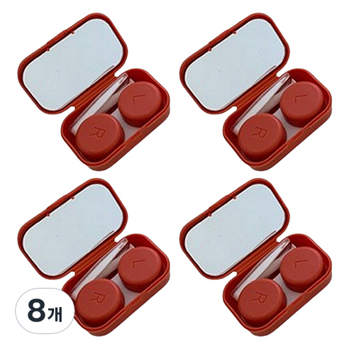 헬씨닷 배색 칼라 영문 렌즈통, 오렌지, 8개