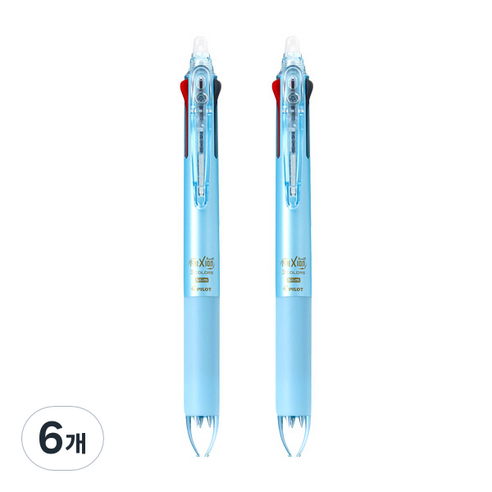 파이롯트 프릭션 슬림 3색볼펜 0.38mm, 6개, 펄블루