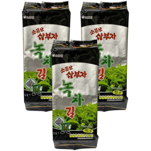 오물조물얌얌 소문난 삼부자 녹차 식탁김, 40g, 3개