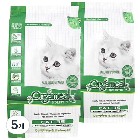 올가밀 홀리스틱 캣35 전연령 고양이 사료, 닭, 1kg, 5개