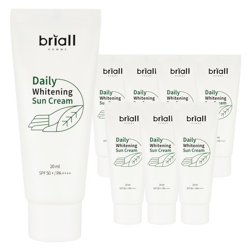 브리올옴므 남성용 데일리 화이트닝 선크림 SPF50+ PA++++, 20ml, 8개