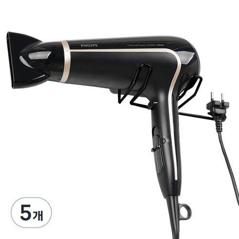 생활공식 스텐 접착 드라이기 거치대, 블랙, 5개