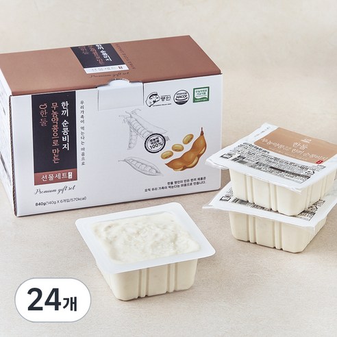 한둘 무농약콩으로 만든 한끼 순콩비지, 140g, 24개
