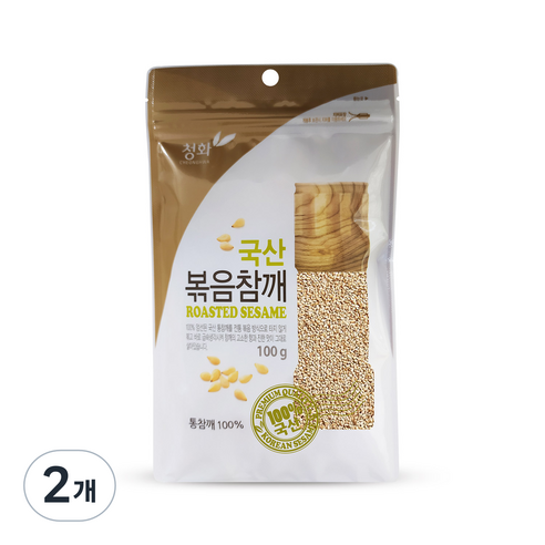 청화 국산 볶음참깨, 100 g, 2개
