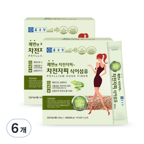 종근당 쾌변엔 차전자피 식이섬유, 204g, 6개