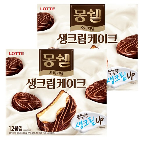 몽쉘 생크림케이크 오리지널, 384g, 2개