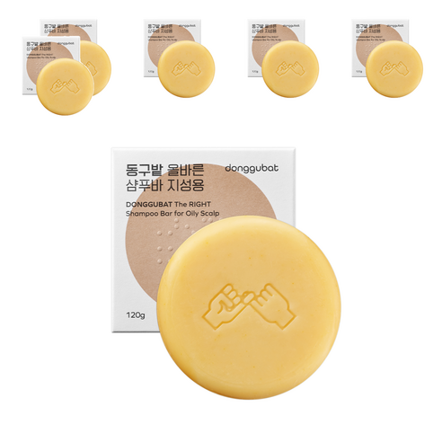 동구밭 올바른 샴푸바 지성용 쑥향, 120g, 6개