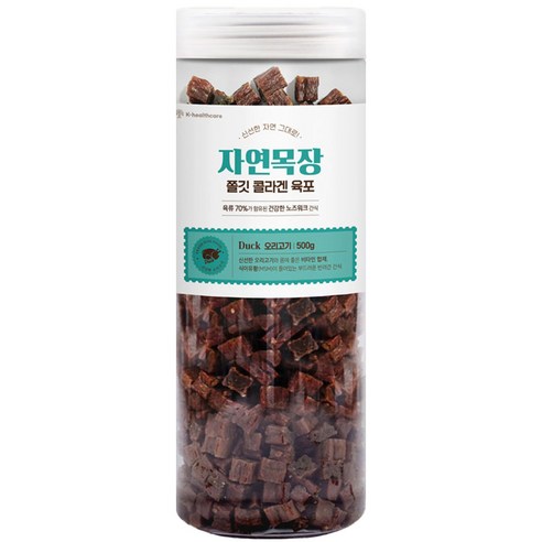 자연목장 강아지 쫄깃 콜라겐 육포 500g, 1개, 오리고기