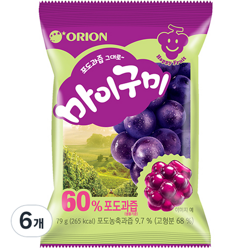오리온 마이구미 포도 1개입, 79g, 6개