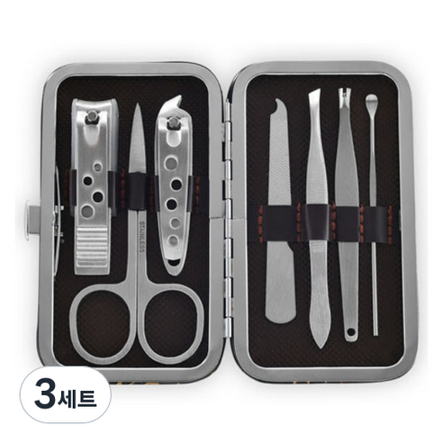 피피홈리빙 스테인레스 손톱깍이 케어 귀이개 세트 C타입, 3세트, 혼합색상
