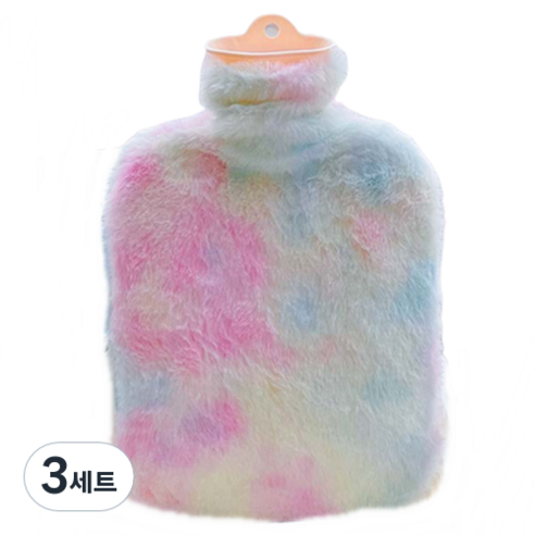 생활애찬 기모 보온 물주머니 찜질 핫팩 핑크블루 1000ml, 3세트