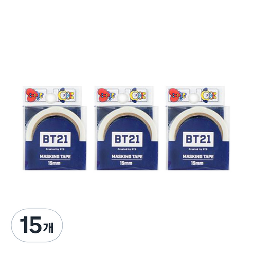 라인프렌즈 BT21 마스킹테이프 15mm, 단체, 15개