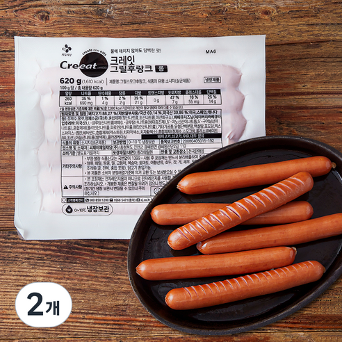 크레잇 그릴후랑크 롱, 620g, 2개